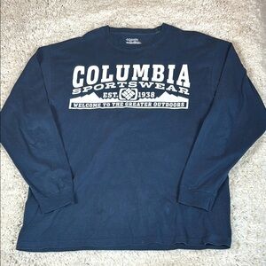 Columbia Men's Greater Outdoors Navy Blue Long Sleeve T-Shirt, Size XL